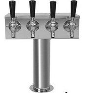 Rapids 4 Faucet "T" Beer Tower, Brushed Chrome