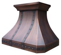 Copper Best H3 362127S Copper Range Hood Smooth with Antique Copper Patina 36 inch