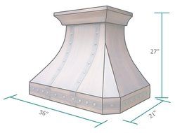 Copper Best H3 362127S Copper Range Hood Smooth with Antique Copper Patina 36 inch N3