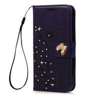 S7 Case,Samsung Galaxy S7 Case - Mavis's Diary 3D Handmade Wallet Bling Crystal Diamonds Butterfly Embossed Flowers... N27