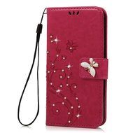 S7 Case,Samsung Galaxy S7 Case - Mavis's Diary 3D Handmade Wallet Bling Crystal Diamonds Butterfly Embossed Flowers... N32