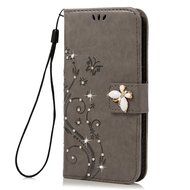 S7 Case,Samsung Galaxy S7 Case - Mavis's Diary 3D Handmade Wallet Bling Crystal Diamonds Butterfly Embossed Flowers... N35