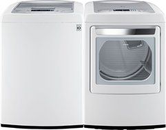 LG PAIR BUY-Front-Control Laundry Pair with WaveForce Technology (with ELECTRIC Dryer) WT1201CW DLEY1201W in Classic... N5