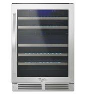 Whirlpool WUW55X24DS 24" Undercounter Wine Center with 48 Bottle Capacity Dual Temperature Zone LED Lighting Metal...