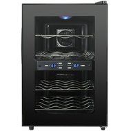 AKDY 12 Bottles Dual Zone Black Finish Reversible Doors Push Button Electric Wine Cooler Cellar N4