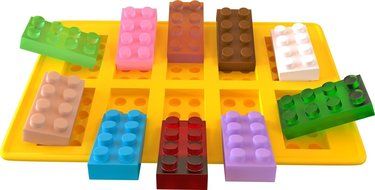 Hompow Set of 3 Ice Cube Trays And Candy Silicone Molds for Robot and Building Bricks Theme N5