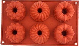 Silicone Bundt Assorted 3.38 Oz, 3 Designs - 2 Cavitys of Each Design