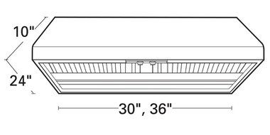 Air King P1036 Professional Range Hood, 10-Inches Tall by 36-Inches Wide