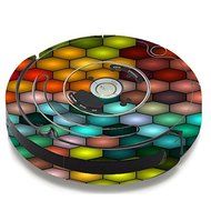 Skin Decal Vinyl Wrap For IRobot Roomba 650 655 Vacuum / Vector Abstract Honeycomb
