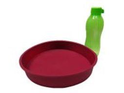 1 Piece Silicone Round Cake Pan Colour Red Wine or Red + Free Tupperware Eco Bottle 500ml N2