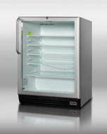 Summit SCR600BLPUBCSS: Commercially approved built-in glass door refrigerator for red wine and ale storage, with...