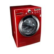 LG "Wild Cherry Red" Steam Laundry Pair with Matching Pedestals and ELECTRIC Dryer (WM2650HRA, DLEX2650R, WDP4R) N7