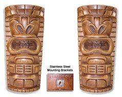 TikiToonz 320 Watt Pair 2-Way Outdoor Weather Resistant Tiki Speakers N3
