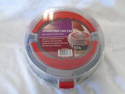 Springform cake pan with storage carrying lid red 10-inch