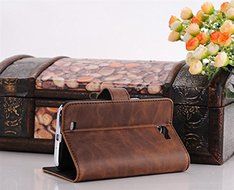 SYCOM Premium Folio Case for Samsung Galaxy Note 2 Note II N7100 with Card Holder (BRN4). 6~10 Days Delivery N5