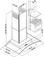 CAVALIERE 30" Wall Mounted Stainless Steel / Glass Kitchen Range Hood 860 CFM Spagna Vetro Econo Series SV198D... N4