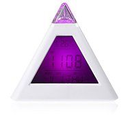 7 LED Color Changing Pyramid Digital LCD Alarm Clock Thermometer C/F Desktop Table Clocks Despertador Weather... N8