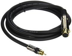 Monoprice 104785 Premier Series XLR Female to RCA Male 16AWG Cable - 6-Feet- Black N2