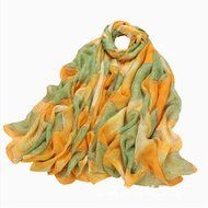 TR.OD Women Printed Floral Chiffon Scarf Extra Large Multicolor