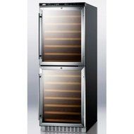Summit SWC1875 108 Bottle Capacity Full-sized Built-in Dual-Zone Wine Cellar Recessed LED Lighting Automatic Defrost...
