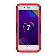 iPhone 7 Case, HLCT Rugged Shock Proof Dual-Layer Case with Built-In Kickstand for iPhone 7 4.7 Inch (Red) N16
