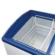 251L Curved Glass Door Display Showcase Ice Cream Merchandise Freezing Cabinet Chest Deep Freezer Supermarket... N2