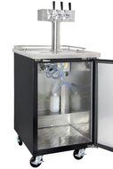 Kegco Three Faucet Commercial Direct Draw Beer Dispenser Black Kegerator Keg Cooler XCK-1B-3 N2