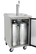 Kegco Three Faucet Commercial Direct Draw Beer Dispenser Black Kegerator Keg Cooler XCK-1B-3 N3