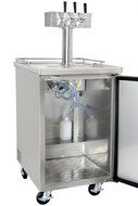 Kegco Three Faucet Commercial Direct Draw Beer Dispenser Black Kegerator Keg Cooler XCK-1B-3 N4