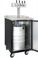 Kegco Three Faucet Commercial Direct Draw Beer Dispenser Black Kegerator Keg Cooler XCK-1B-3 N6