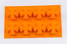 8 Cavity Cross Shape Silicone Handmade DIY Cake Chocolate Jello Pudding Ice Mold 3D Soap Mold N3