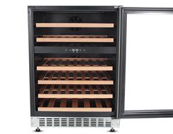 Thorkitchen JC-145A2EQ 46 Bottle 24" Built-in &amp; Free Standing Dual Zone Wine Cooler, Stainless Steel N3