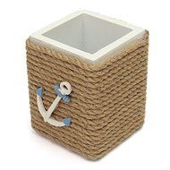 Mediterranean Style Pen Holder Pen Pot Container Multifunction Storage Box Home Office Desktop Decor Wood Crafts N4