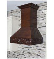 ZLINE 36 in. 1200 CFM Wooden Wall Mount Range Hood in Walnut and Hamilton
