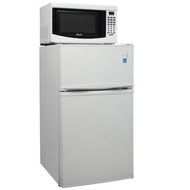 Energy Star White Refrigerator and Microwave Combo N4