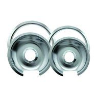 Range Kleen Drip Pan &amp; Trim Ring Chrome 1 Small/6" Pan &amp; Ring and 1 Large/8" Pan &amp; Ring - 4 Pack