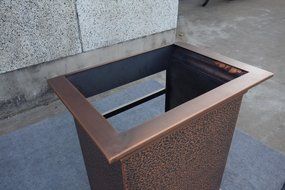 25''H Copper Extension Part for Copper Range Hood,Three Side,with Crown,H25''xW18-1/4''xD14'',Hood Hammering Body... N4