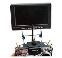 RioRand&reg; 7-8 inch FPV LCD Monitor Mount Bracket to Futaba/JR/WFLY Transmitter w/metal bar N3