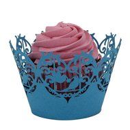 Susenstone&reg; 50pc Christmas Lace Laser Cut Cupcake Wrapper Liner Baking Cup (Yellow) N4