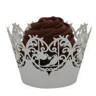 Susenstone&reg; 50pc Christmas Lace Laser Cut Cupcake Wrapper Liner Baking Cup (Yellow) N5