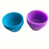 Baking Silicone Cups Soft Round Cupcake Liners - 3 Sets of 12 (Colors May Vary) N6