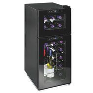 Wine Enthusiast 272 03 19 05 Silent 21 Bottle Dual Zone Touchscreen Wine Cooler, Black N2