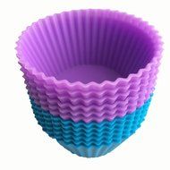 Baking Silicone Cups Soft Round Cupcake Liners - 3 Sets of 12 (Colors May Vary) N9