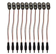 Hosyl 2.1x5.5mm Male DC Power Plug I Type Clip Connector for 9V Battery 10 Pieces Pack N2