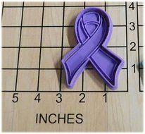 Awareness Ribbon Shaped Fondant Cookie Cutter and Stamp #1069 N2