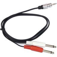 HENGSHENG&reg; 3FT 3.5mm 1/8 inch TRS Stereo Male to 2 Dual 6.35mm 1/4 inch Mono TS Male Y Splitter Cable