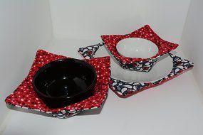 Microwave Bowl Cozies // Reversible // Set of 3 // 1 Small Bowl Cozy // 1 Medium Bowl Cozy // 1 Dinner Plate Cozy... N23