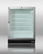Summit SCR600BLPUBCSS: Commercially approved built-in glass door refrigerator for red wine and ale storage, with... N2