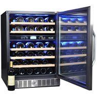 NewAir AWR-460DB 46 Bottle Built in Dual Zone Compressor Wine Cooler, Stainless Steel &amp; Black N8