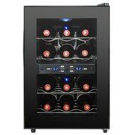 AKDY 12 Bottles Dual Zone Black Finish Reversible Doors Push Button Electric Wine Cooler Cellar N6
